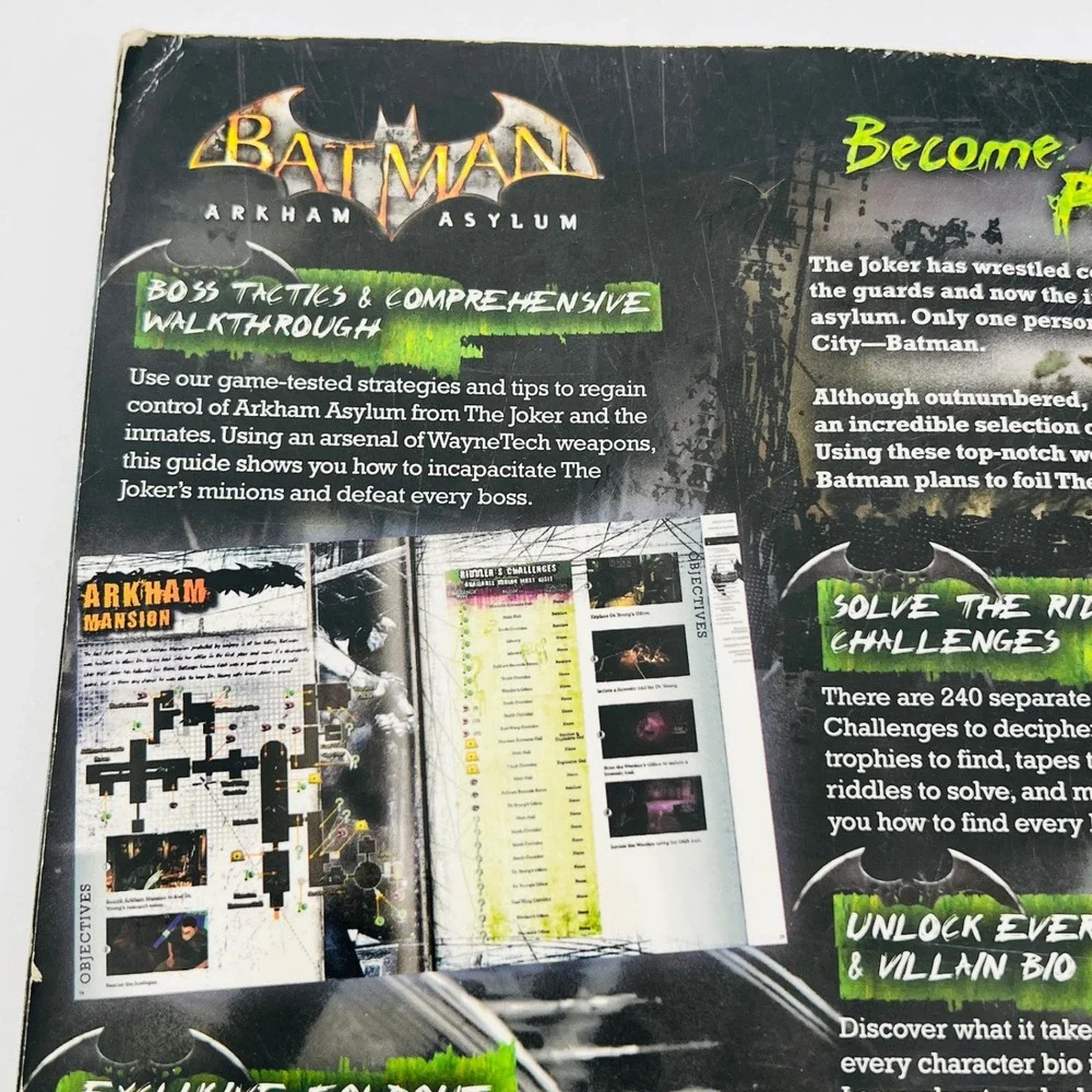 Batman Arkham Asylum BradyGames Signature Series Strategy Guide PS3 Xbox 360 PC